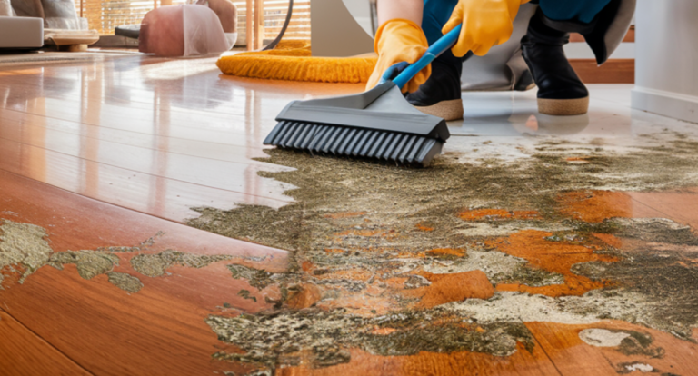 remove mold from hardwood floors