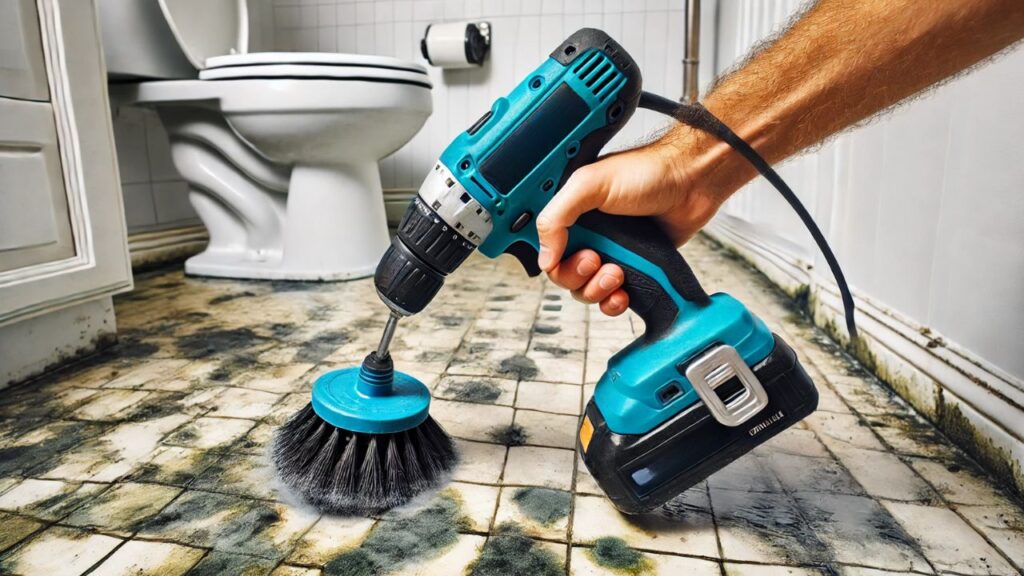 scrub brush for cleaning mold in grout