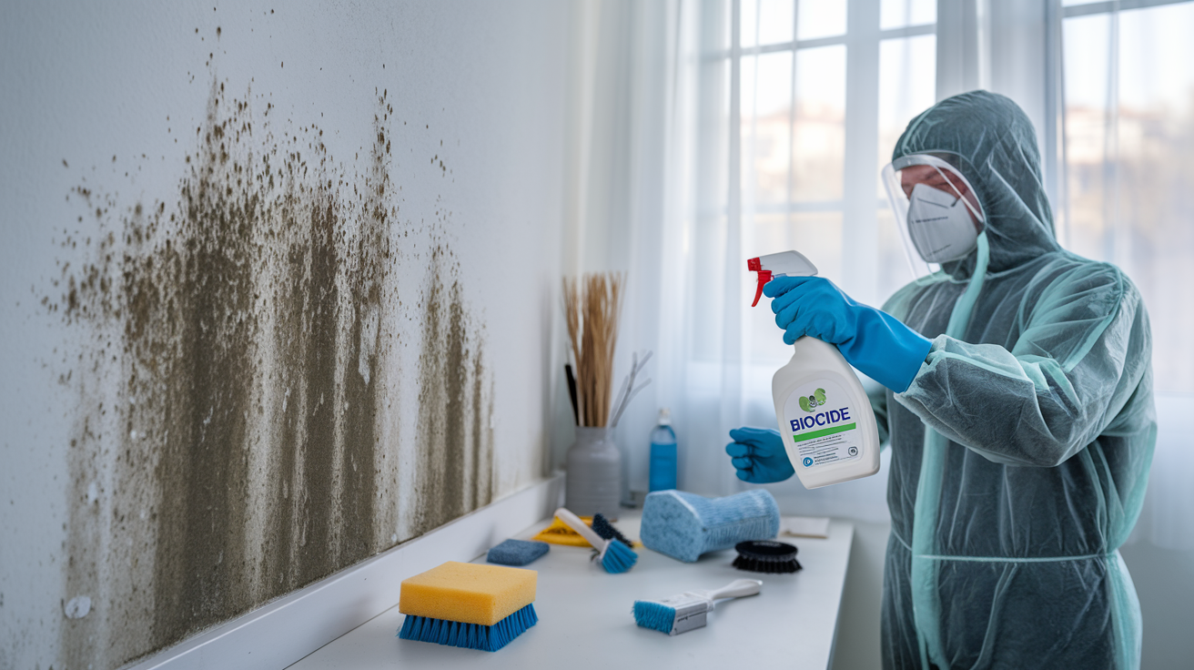 using biocide for mold remediation